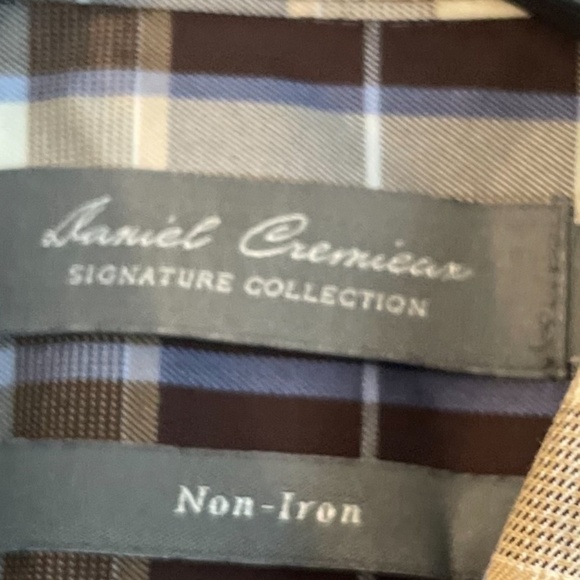 Daniel Cremieux Signature Collection Button Front Men's Shirt Non-Iron Brown - Picture 6 of 9